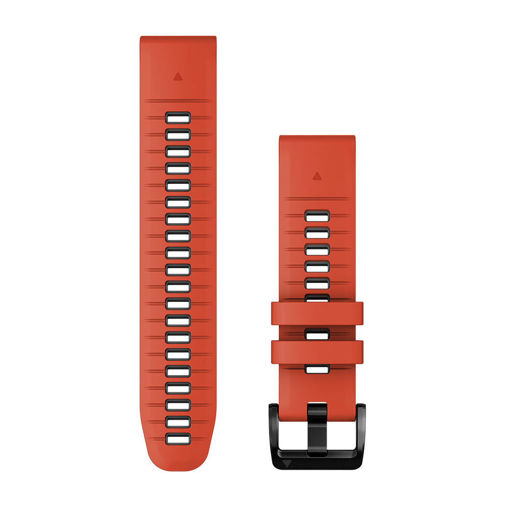Garmin Quickfit 22 Replacement Watch Bands Silicone Flame Red/Graphite 
